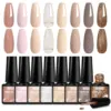 6PCS/SET 6ml Grey Color Glitter Nail Gel Set, UV Gel Nail Varnish Kit Soak Off UV LED Gel Semi-Permanent Nail Gel Set 1