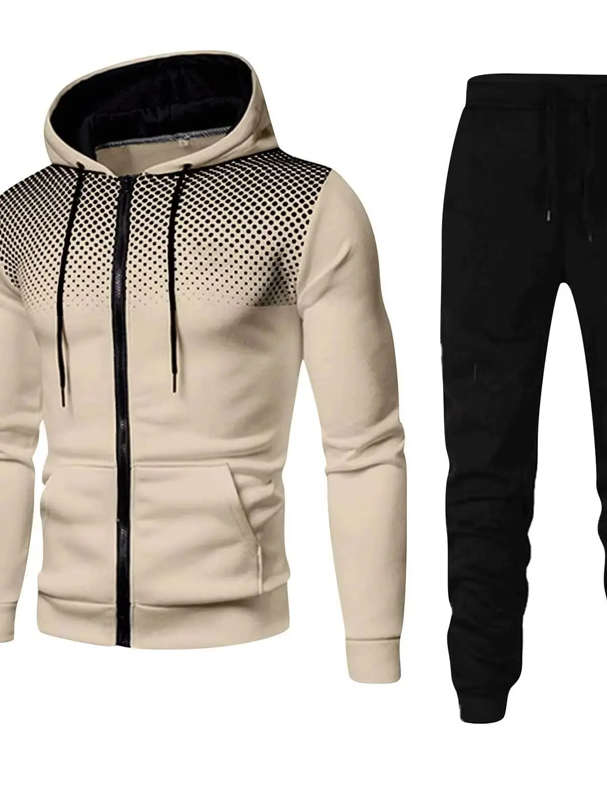 Men's Print Tracksuit Zipper Hooded Sweatshirt Sweatpants Two-Piece Set Casual Fitness Jogging Sports sports suit tracksuit set sports set outdoor suit set