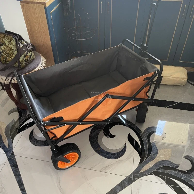 Foldable Garden Carts Courtyard Stroller Outdoor Camping Beach Trolley Home Shopping Camp Trailer Portable Hand-pulled Camper L