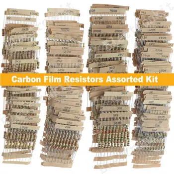 1/8W 1/4W 1/2W 1W 2W 3W 5W Carbon Film Resistors Assorted Kit 5% Electronic Components DIY Color ring resistor package