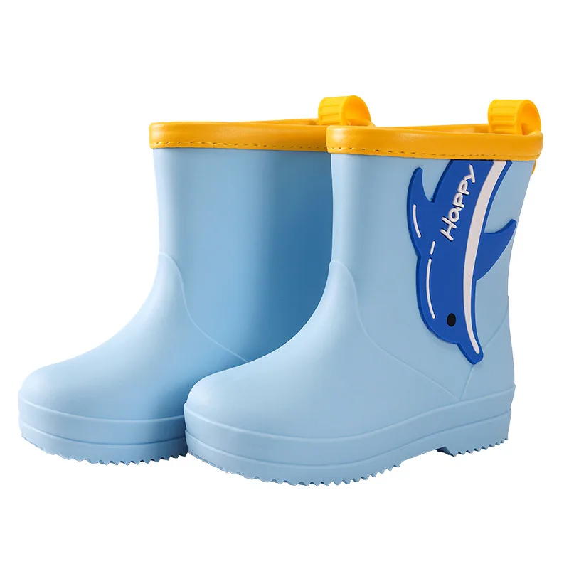 New Cartoon Boys Girls Fashion Rubber Rain Boots Waterproof Animal Children Rainboots Non-slip Water Shoes For Kids