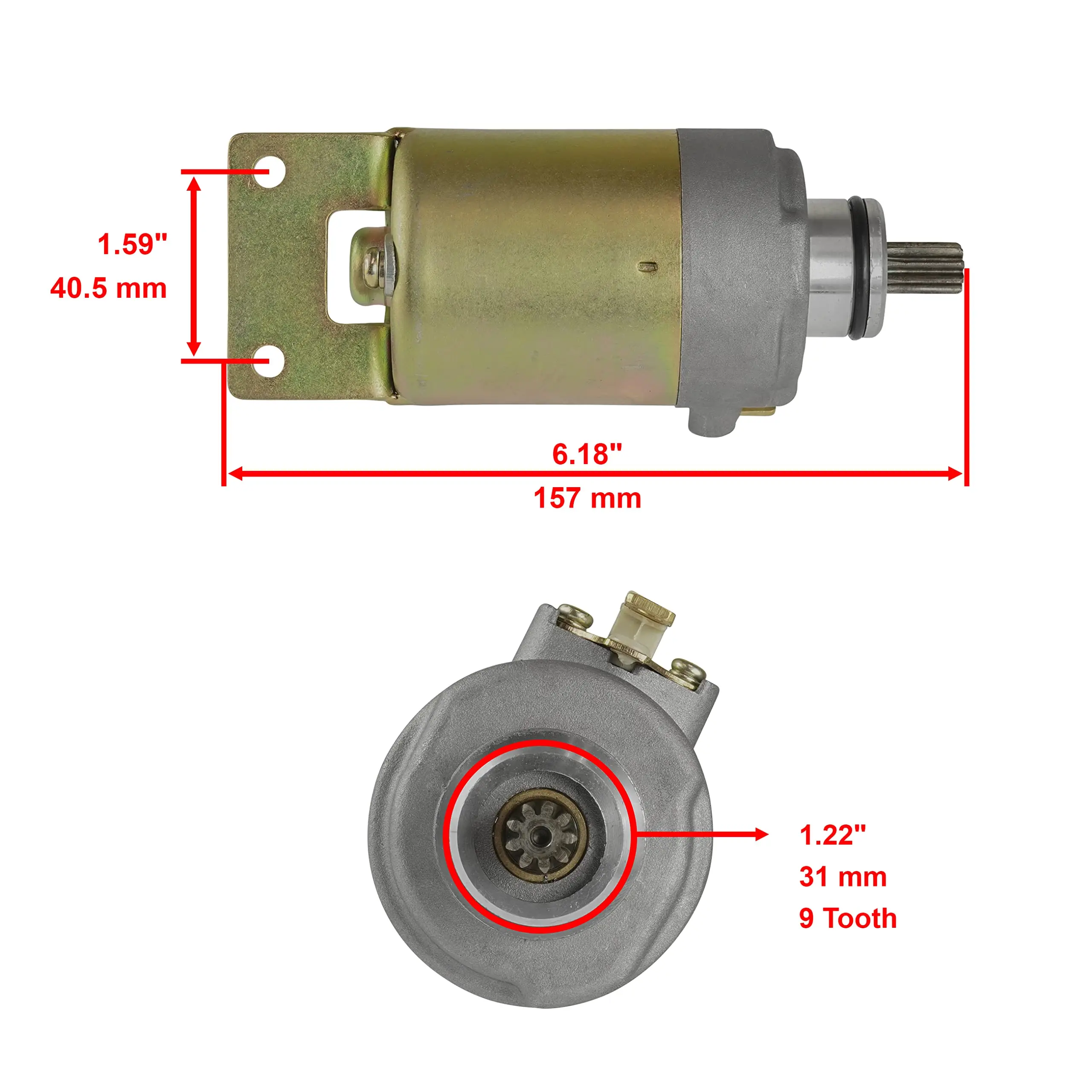 Starter Motor Set Engine Pull Starter Starter Compatible with Polaris ATV Sawtooth 200 2006-2007 0453024 for Phoenix 200 2005-Sawtooth 2006 2007