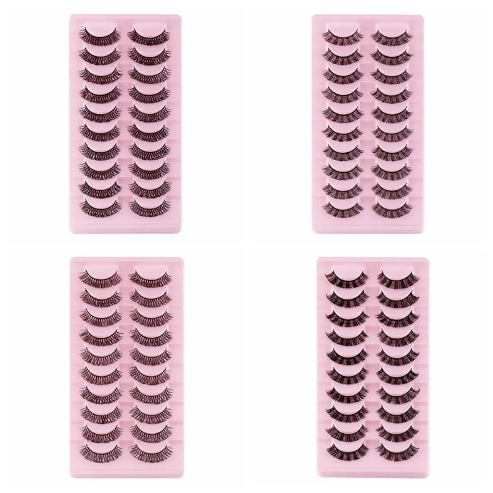 

10 Pairs Fluffy Russian Strip Lashes Reusable Lengthening Cosmetic Tool Eyelashes Extensions Natural Chemical Fiber