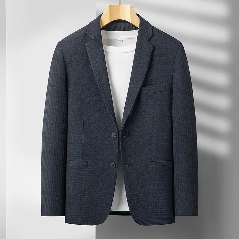 Men High-End Boutique Wool Suit Casual Business Top Coat Fashion Gentleman Party Four Seasons Elegant Tailored Suit mens blazer
