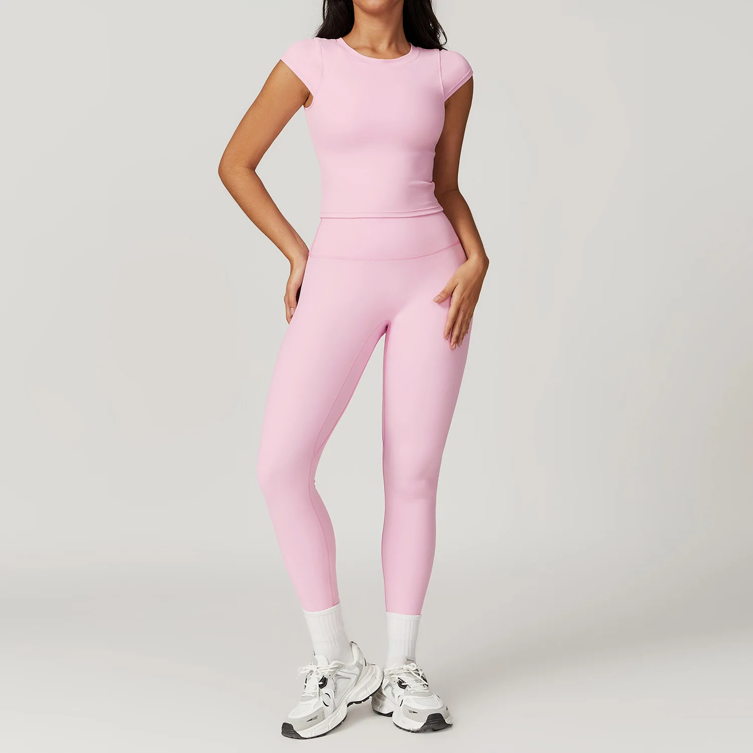 Yoga Sets Women Gym Clothes 2 piece Seamless Sports culottes Fitness Workout Sportswear Tennis Skirt Leggings Tank Shorts Suit