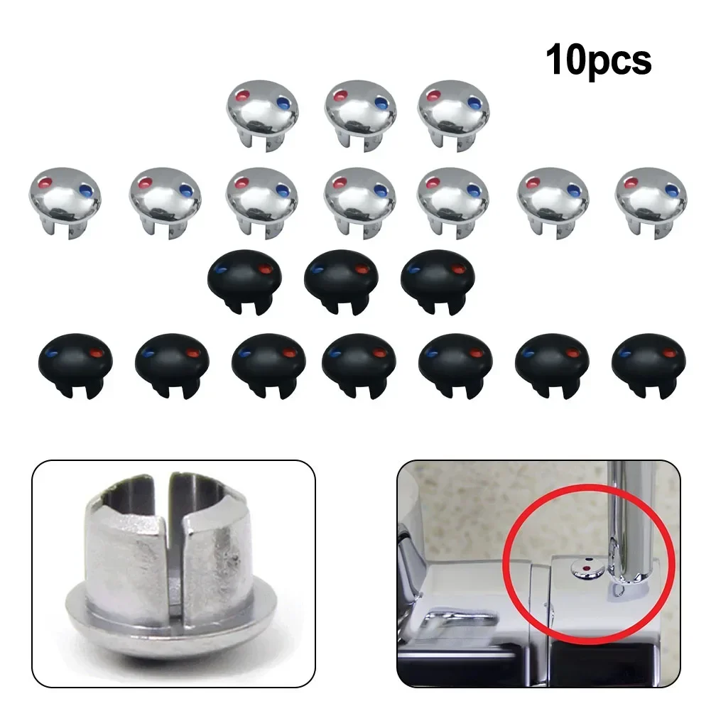 10pcs Water Tap Plastic Decoration Cover Hot And Cold Water Sign faucet accessories faucet handle label With Red And Blue Label Faucet Handle Cover Switch Cap