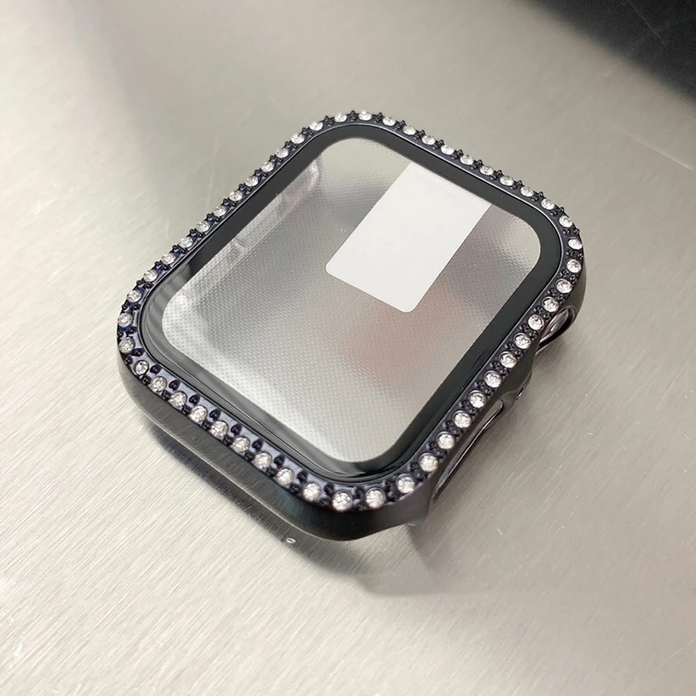 Luxury Bling Screen Protector with Glass+Diamond Design