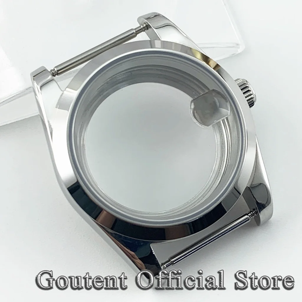 Goutent 실버 사파이어 크리스탈 케이스 스트랩, PT5000, NH34, NH35, NH36, Miyota 8215, ETA, 2824, ST2130, 자동 무브먼트, 36mm, 39mm