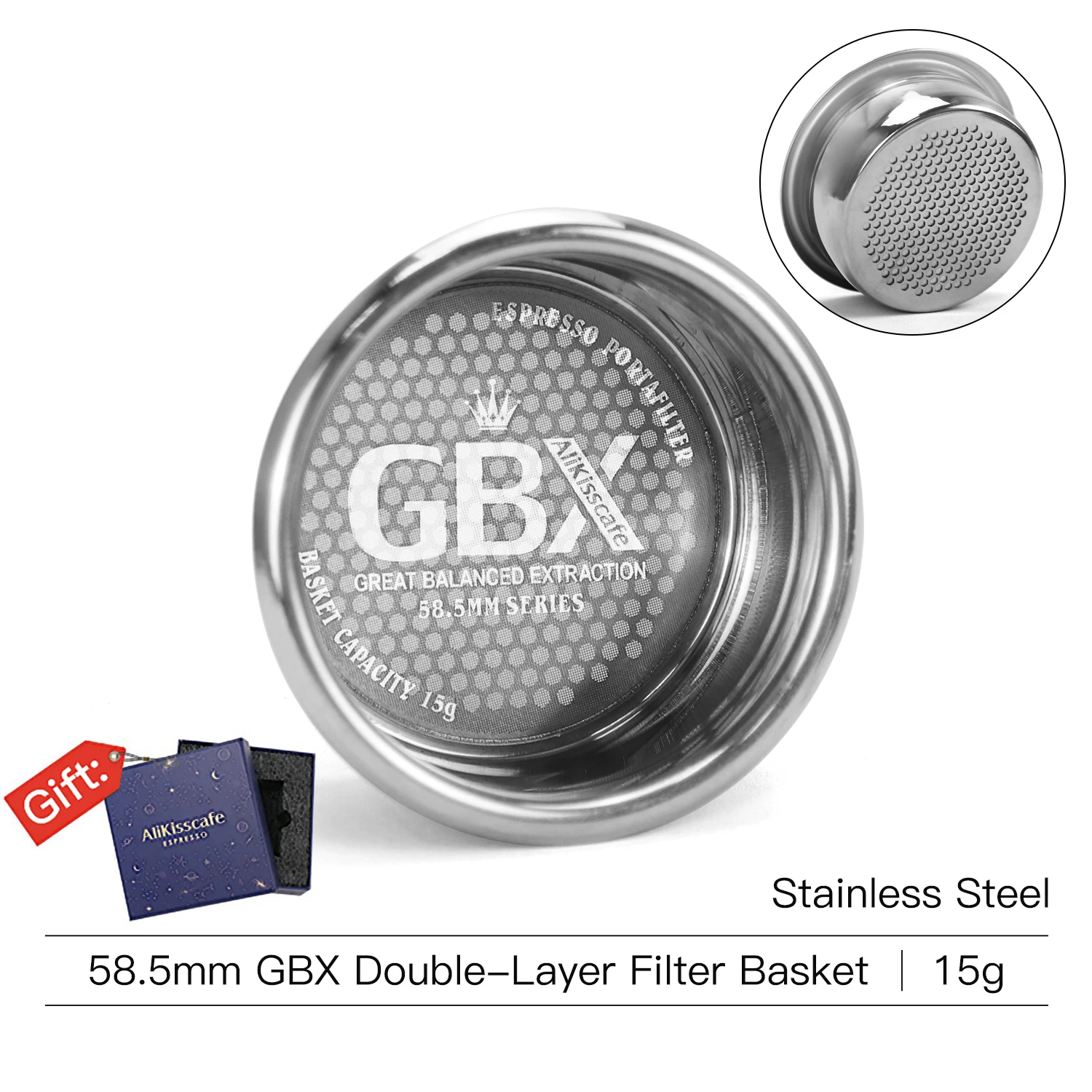 Precision Coffee Filter Basket with Puck Screen for Espresso Machines and Barista Accessories