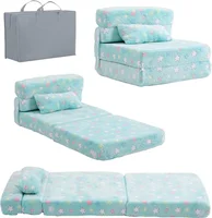 Folding Sofa Bed Floor Mattress for Kids, Toddler Washable Foldable Floor Nap Mat for Sleeping, Child Fold Up Sofa Futon 1