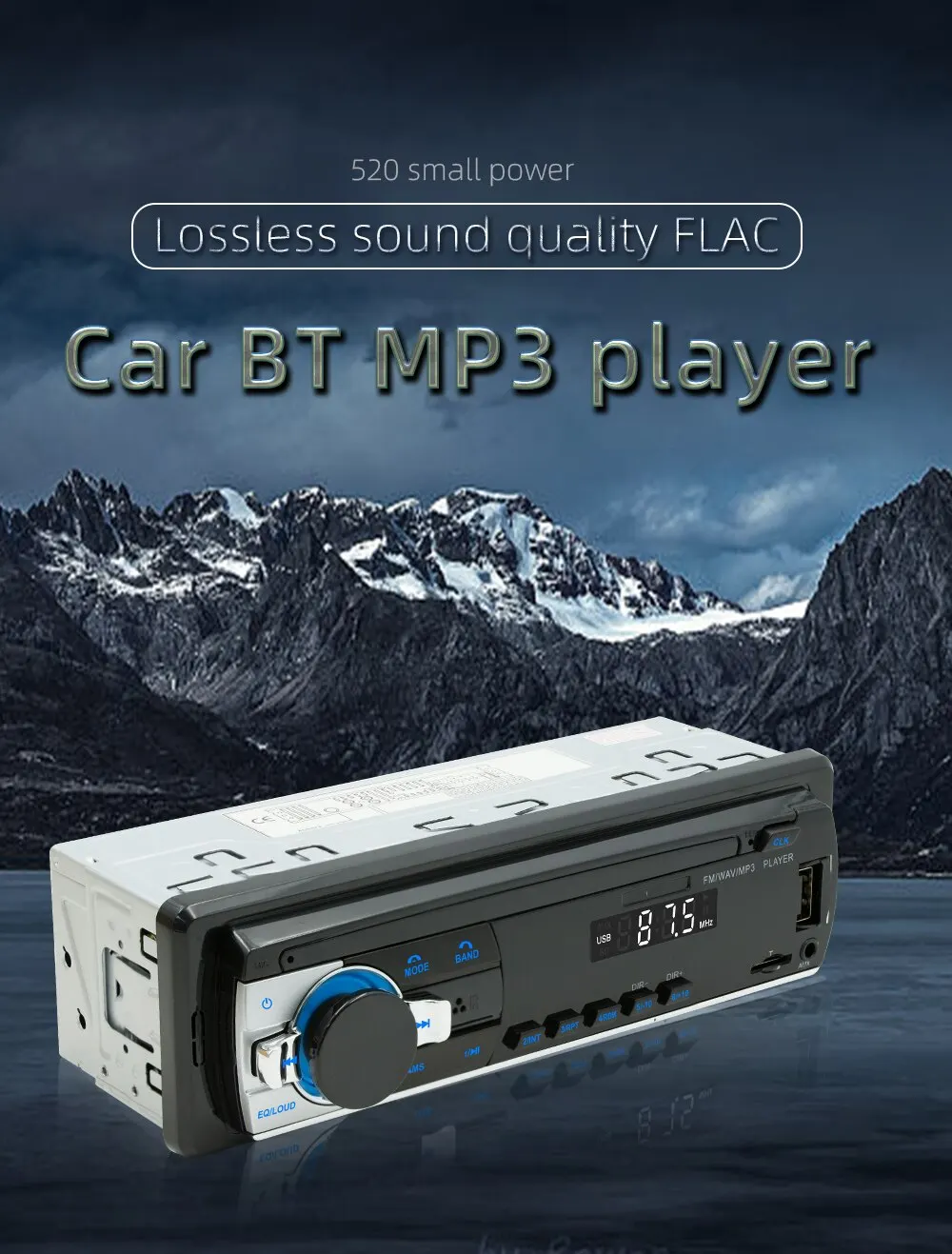 Car Radio Stereo Player Digital Bluetooth MP3 Player JSD520 60Wx4 FM