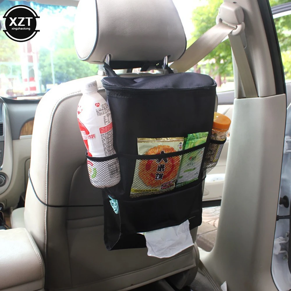 Car Seat Terug Multi-Pocket Ice Pack Bag Opknoping Organisator Collector Opbergdoos Auto Interieur Accessoires Zwart Opbergen Opruimen