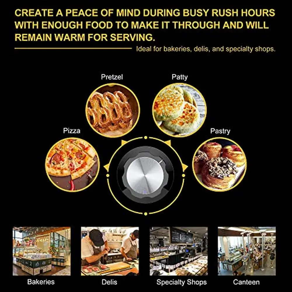 Commercial Stainless Steel 5-Shelf Electric Hot Box Food Warmer Oven Pizza/Pretzel Catering Warmer Cabinet Heat Hold 95-150°F 6