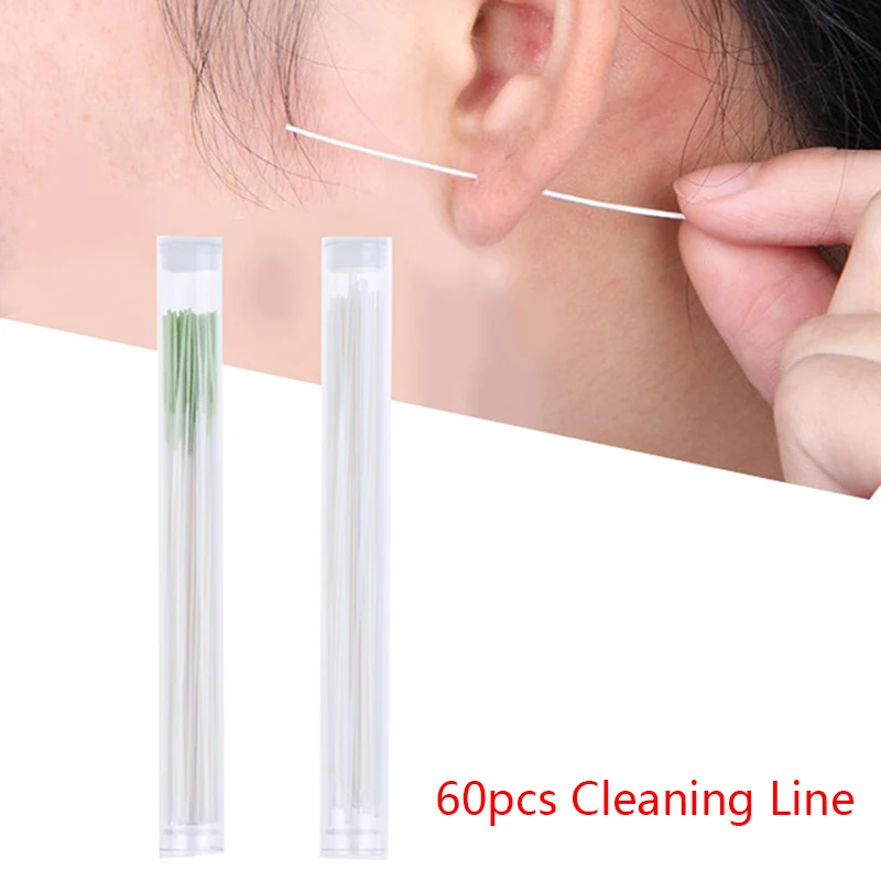 * Wholesale 60pcs Earrings Cleaner Disinfection Ear Wires Hole Cleaning Line Piercing_voghion.com
