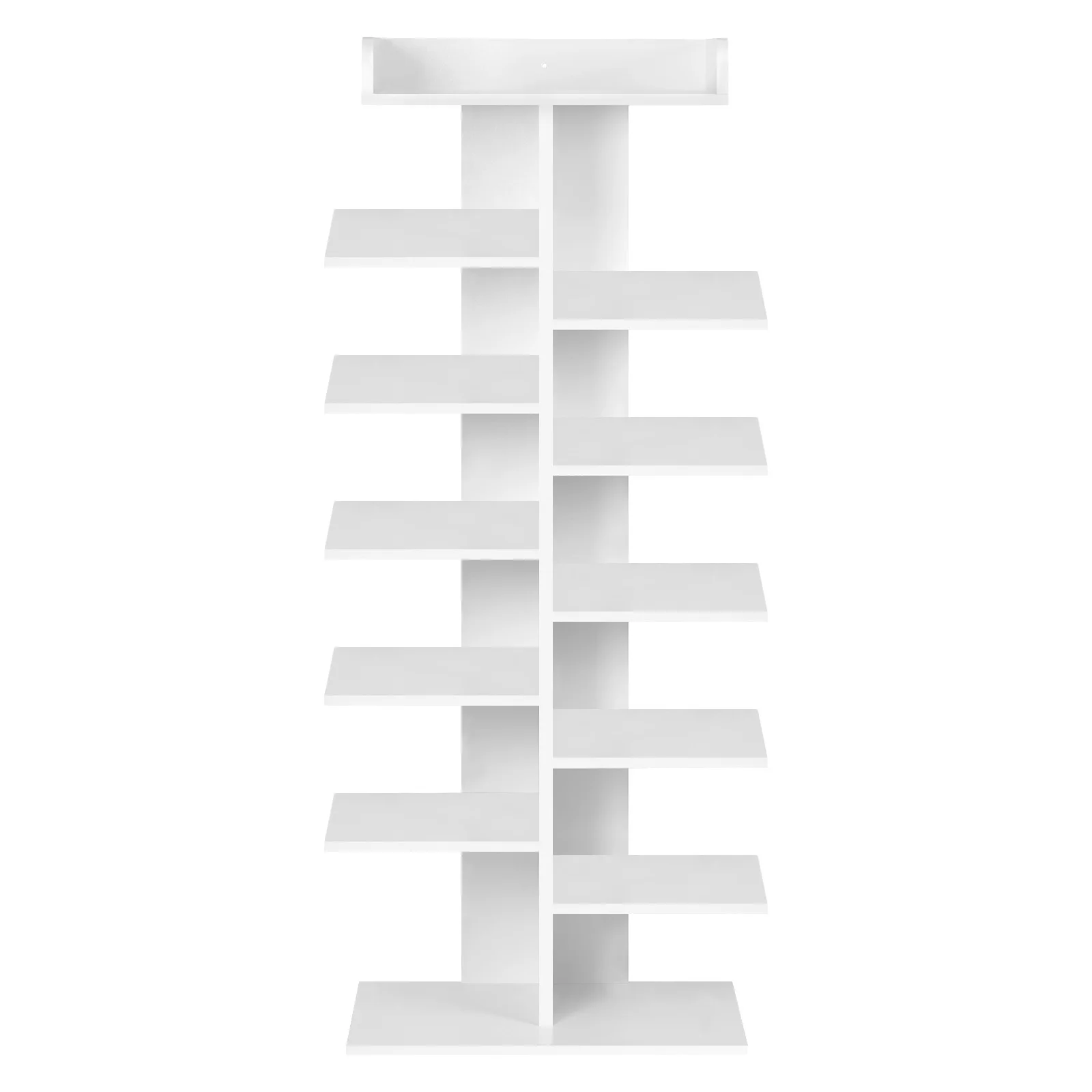 White Shoe Cabinet 12Tier Shoe Rack Space Saving Shelf Shoe Storage Engineered Wood Shoe Organizer for Hallway Living Room
