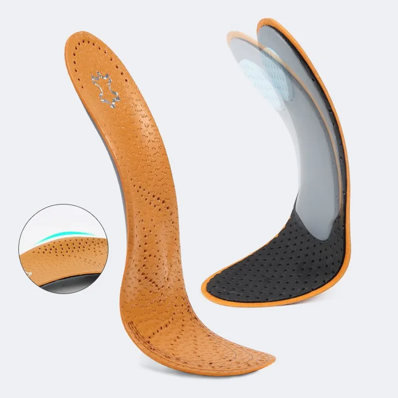 Orthopedic Insoles For Shoes Soles Inserts Flat Foot Arch Support Corrector Emulsion Cushions Men Women Shoe Insole Pad Leather