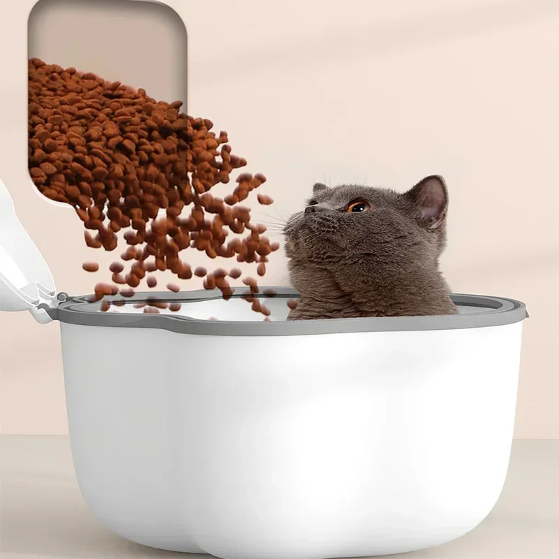 Large Dog Food Storage Bucket Pet Food Storage Bucket Food Seal Moisture-proof Cat Dry Food Bucket Storage Box Pet Dog Feeders