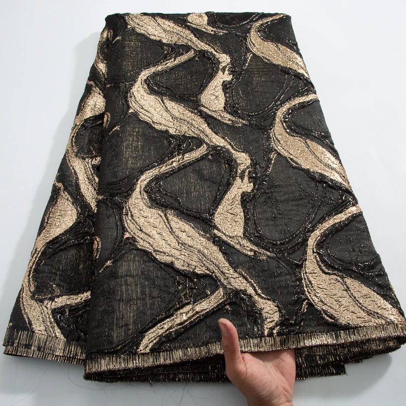 프렌치 골드 레이스 원단 데마스크, 아프리카 브로케이드, 자카드 레이스 원단, 여성용 수공예 드레스, 바느질 재료, A3753