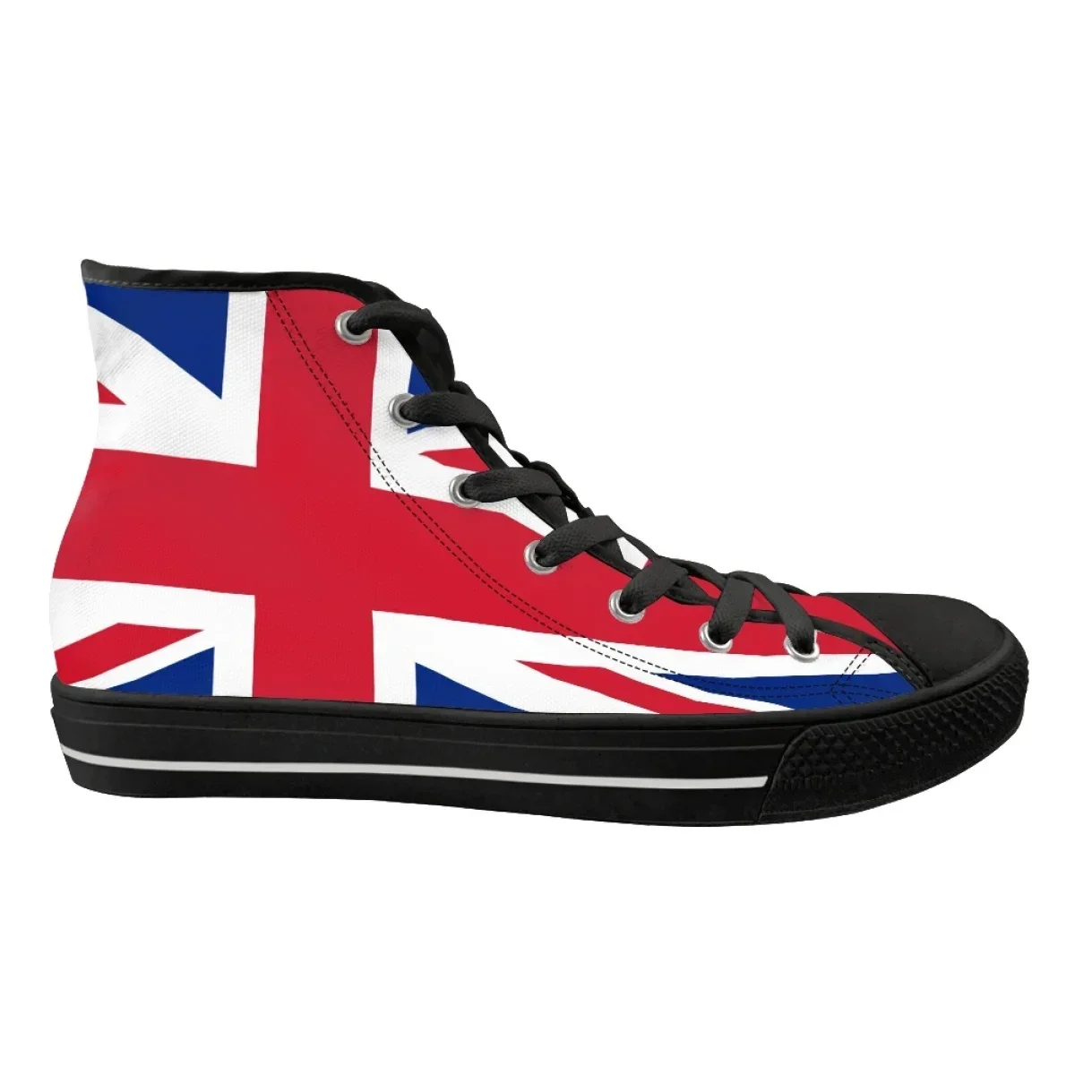 Christmas High Top Shoes American/England Flag Print Casual Men Flat Classic Jamaica/Haiti Flag Print Canvas Shoes