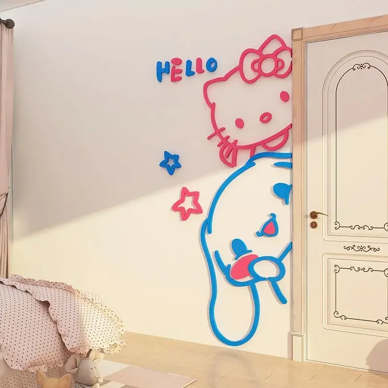 

Children's Room Decoration 3D Three-Dimensional Sticker Sticker Door Sticker Cinnamoroll Hello Kitty Cartoon Cute Gift