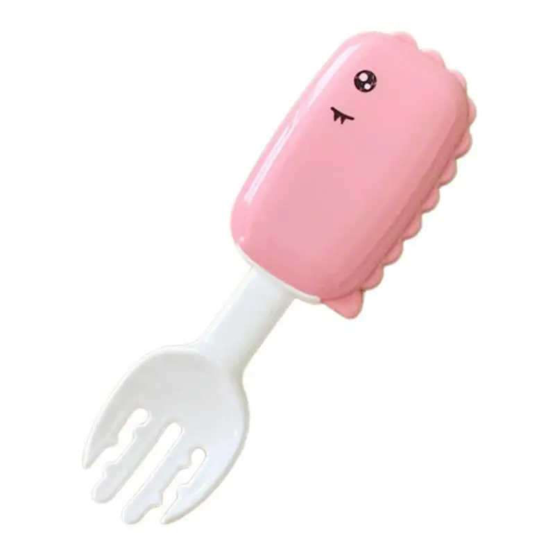 

Baby Feeding Spoon Training Self Feeding Forks For Baby Ergonomic Tine Design Safe Oblate Handle For Boys Girls Kids Toddler