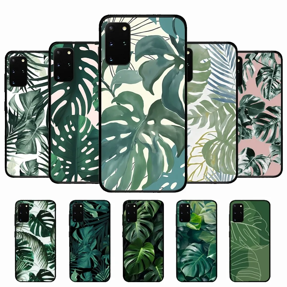 Leaves Monstera Green Phone Case Per Samsung S 9 10 20 21 22 23 30 23Plus Lite Ultra Fe S10Lite Fundas