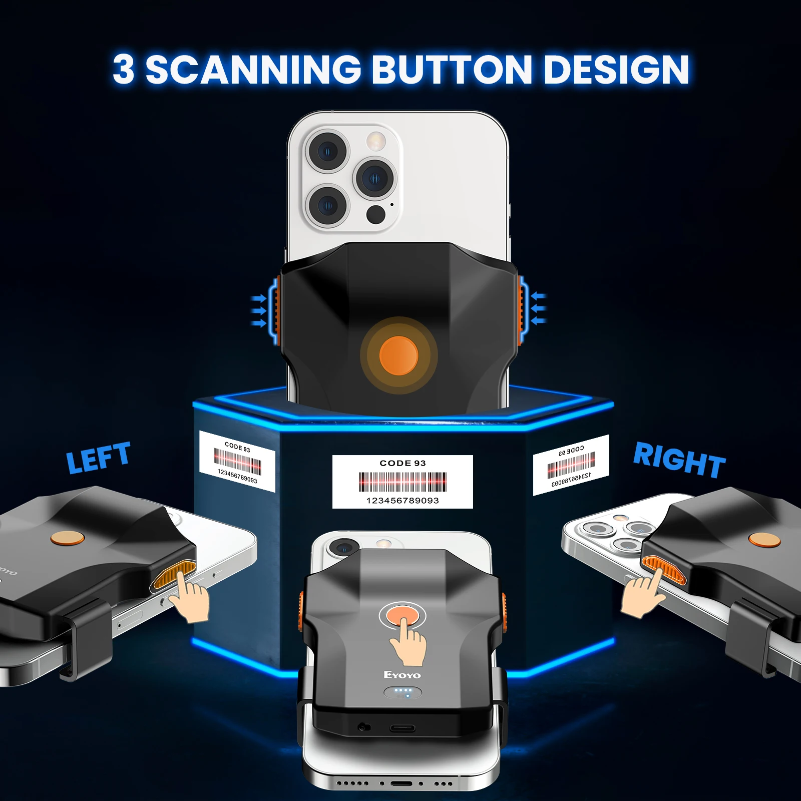 YANZEO Scanner De Codes-barres Portable Mini 2D Lecteur De Codes-barres YANZEO Scanner De Codes-barres Portable Mini 2D Lecteur De Codes-barres