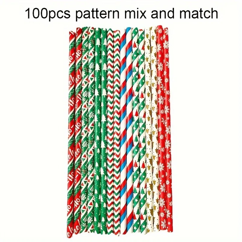 disposable Christmas paper straws 5000pcs mixed color bulk high quality for diy decoration party picnic source factory
