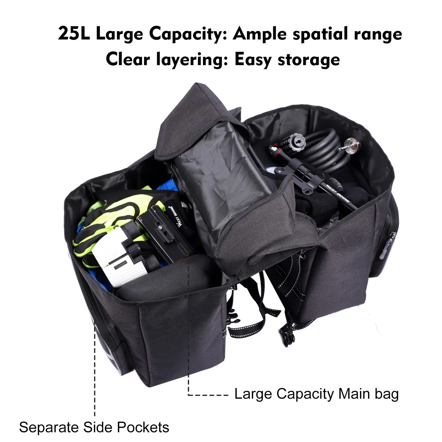 Bicycle Rear Seat Bag 25L Large Capacity Outdoor Luggage Carrier Bags Bike Bag Bicycle Bag Bike Accessory