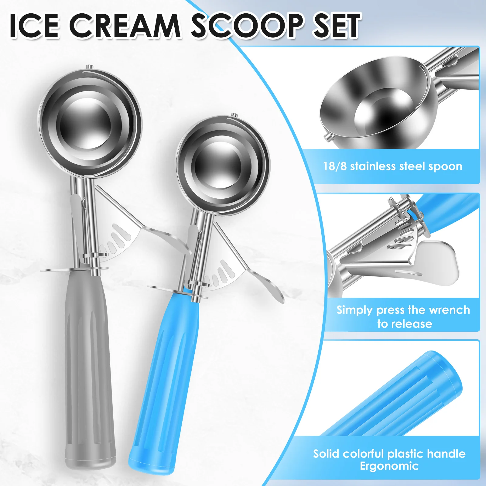 Ice Cream Spoonper Digging Spoon Kitchen Ice Cream Cookie Cupcake Muffin Meatbal Fruit Scoop Household Kitchen Supplies Gadget
