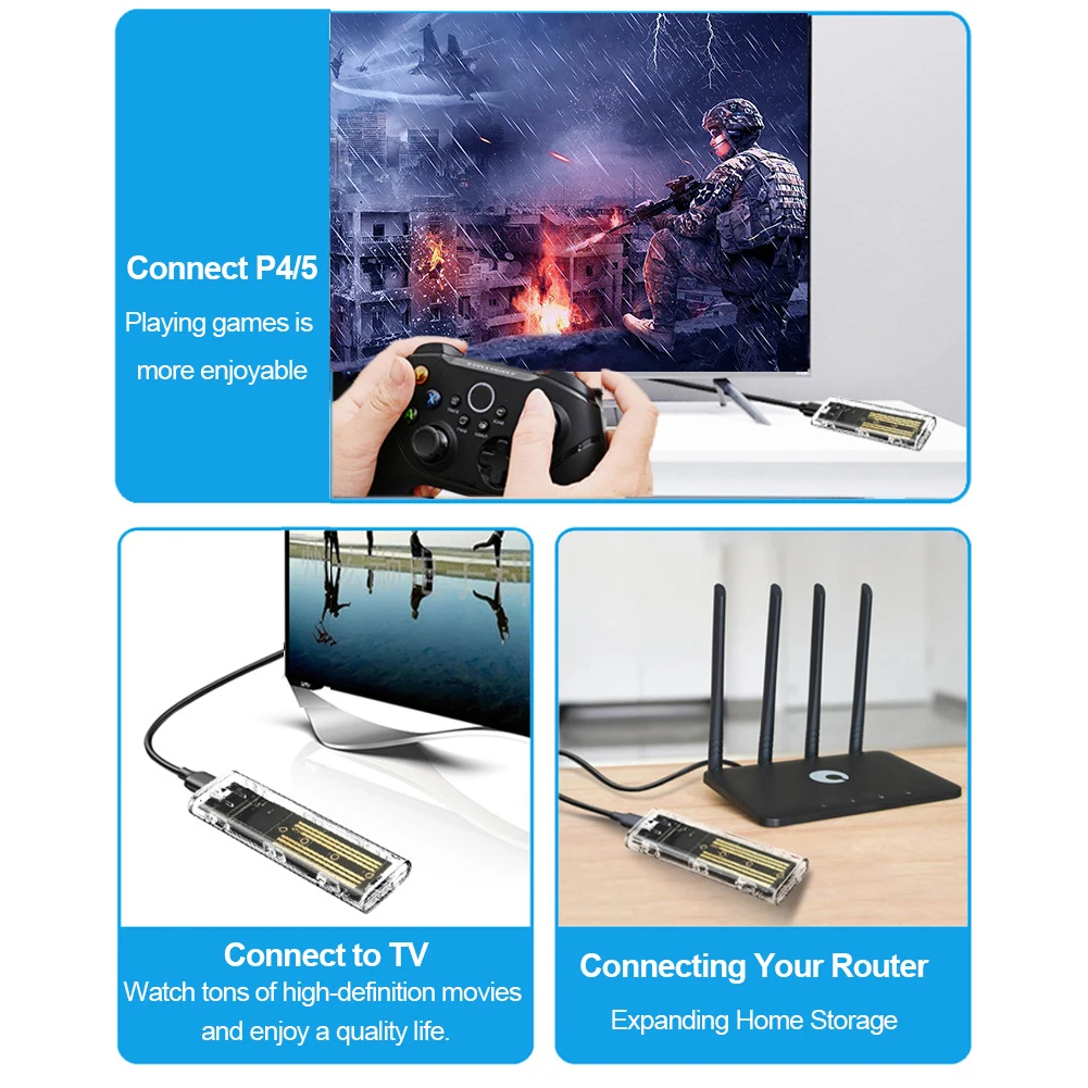 M.2 NVME NGFF  SSD ̽, USB C Ÿ ָ Ʈ ̺ Ŭ, USB3.1  M2 SSD ڽ, 10Gbps PCIe º ƮϿ