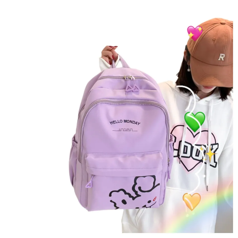 

Zigui Laptop Backpack Waterproof Purple Bags School Casual Travel Male Cute Rabbit Backpack Women Nylon