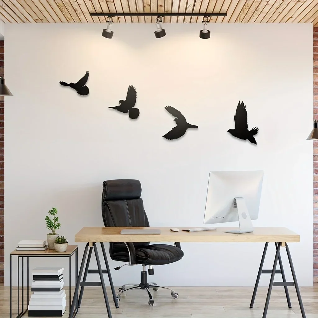 

Promotion Black Birds Metal Home Decor, 4pcs Black Birds Metal Wall Art Decorative Metal Art Decor Wall Hanging Art Home Decor B