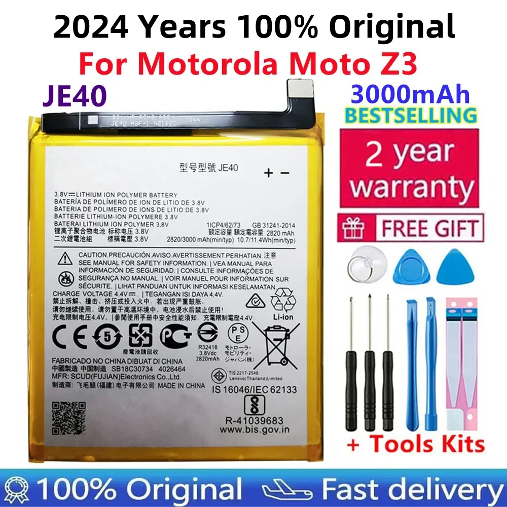

100% Original New 3000mAh / 11.4Wh JE40 Phone Replacement Battery For Motorola Moto Z3 JE40 Batterie Bateria Batterij Batteries