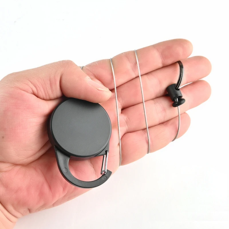 High Strength Steel Wire Pull Keyring Tag Card Holder Retractable Reel Zinc Alloy ABS Plastic ID Badge Holders Stationery