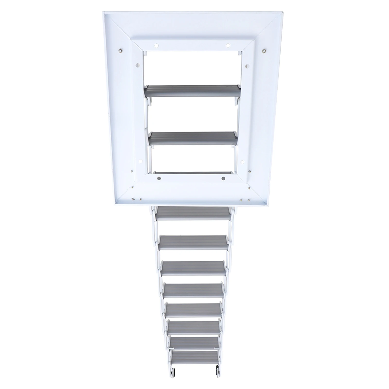Attic Extension Ladder 12.5ft Narrow Wall Mounted Folding Loft Stairs 12-Steps