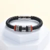 Man Leather Urns Bracelet For Human/Pet Ashes Vintage Memorial Bangle Customized Cremation Keepsake Jewelry 4