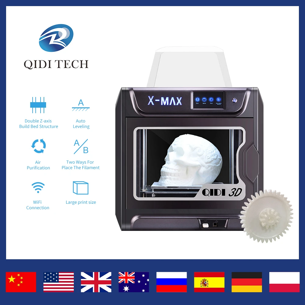 Qidi Tech 3d Printer Xmax Large Size Industrial Wifi High Precision Printing With Pla Tpu Pc