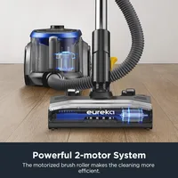 Eureka Bagless Canister Pet Friendly Vacuum Cleaner for Home with 2 Motors,Retractable Cord, and 4 Cleaning Tools,NEN186BL, Blue 2