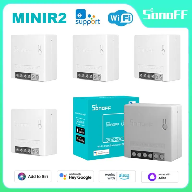 

SONOFF MINIR2 WiFi 2-Way Smart Switch Timer 16A Wireless Switches Module Smart Home Automation Alexa Google Home Voice Control