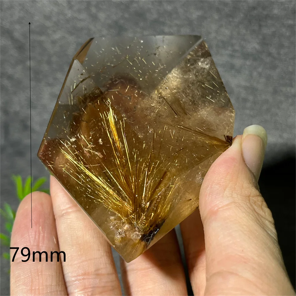 Spécimen De Quartz Rutilé Doré Naturel 28,6 Lb - Pierre De Soin Reiki, Décoration Minérale