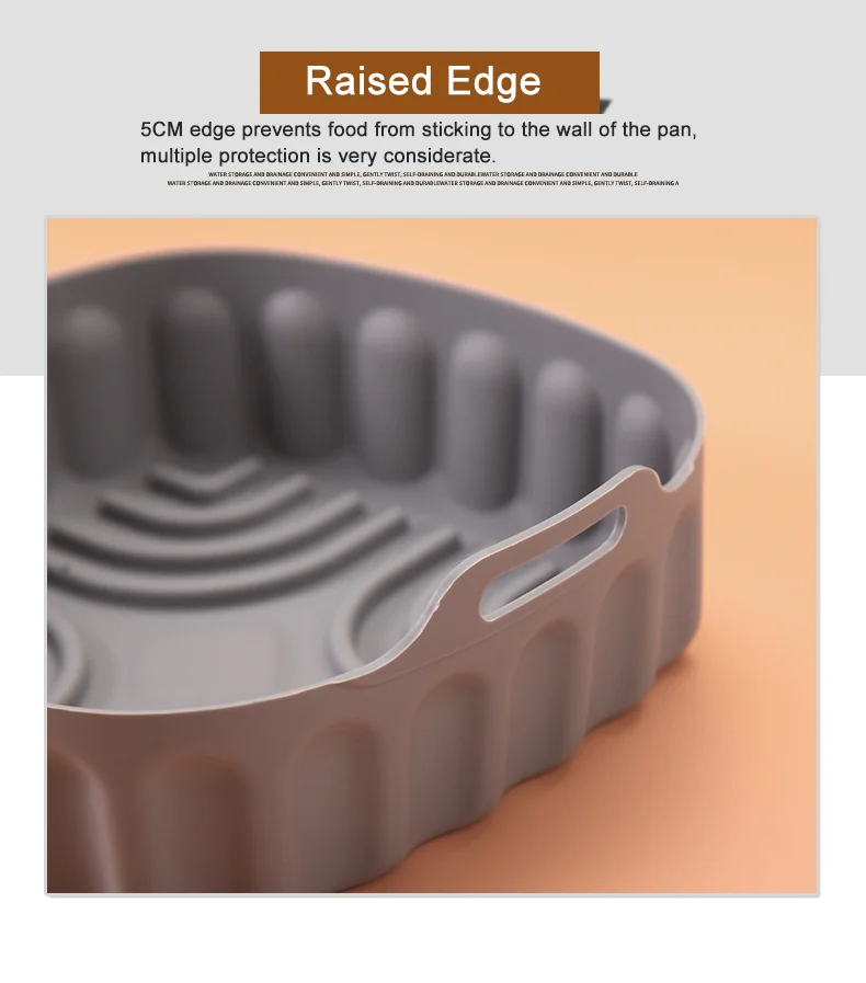 Air Fryer Silicone Basket Tray Resuable Square Airfryer Grill Baking Mold Liner Kitchen Cooking Accessories air fryer liners air fryer baking tray air fryer accessories air fryer mold air fryer silicone tray air fryer basket