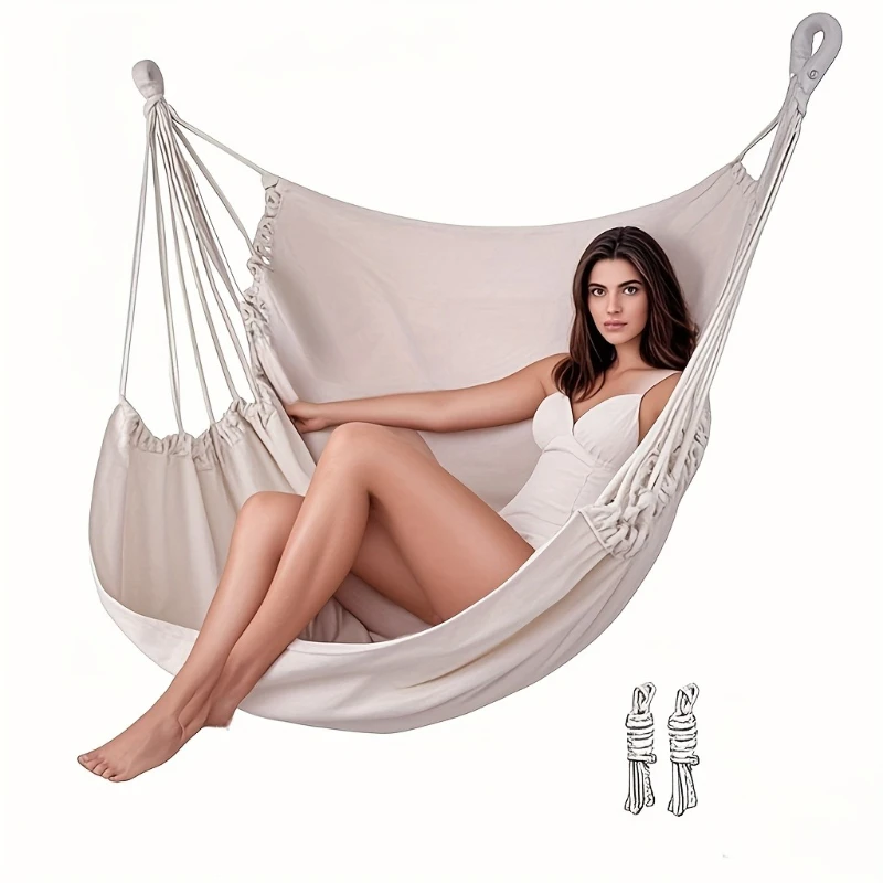 1PC Fashionable Outdoor Hanging Chair, Hammock, Swing, Indoor Lying Bed, Lazy Chair, Washable, Portable, and Storable