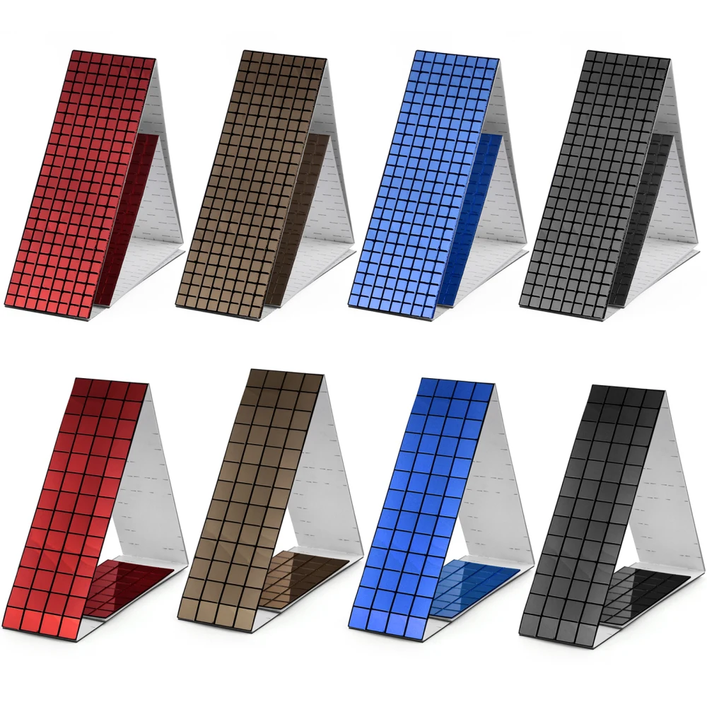 Description Picture 5 of item4x60cm Self-Adhesive Real Glass Craft Stickers Reflective Glass Tape Mirror Mosaic Tiles For Making DIY Hand Crafts Home Decor