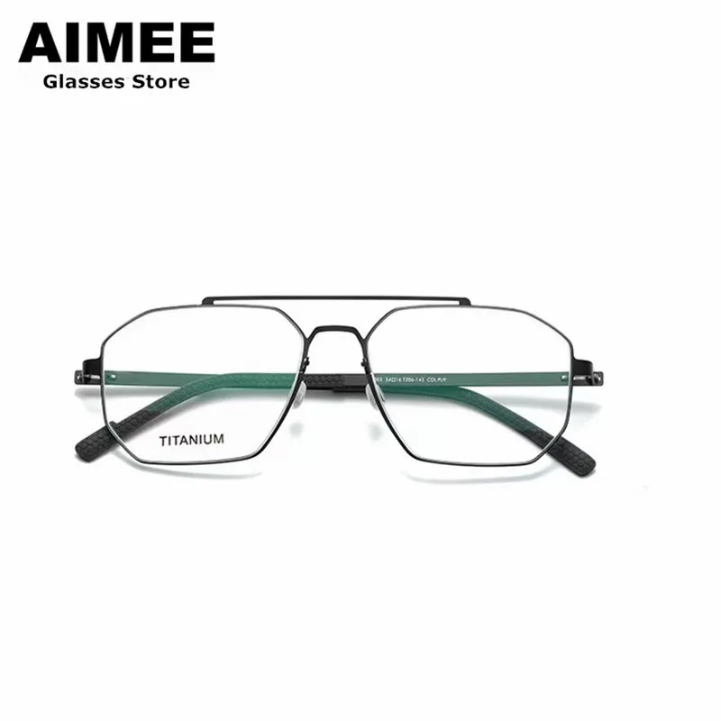 

Germany Brand Screwless Square Titanium Glasses Frame Men Ultralight Double-Beam Prescription Eyeglasses Women Myopia Spectacles