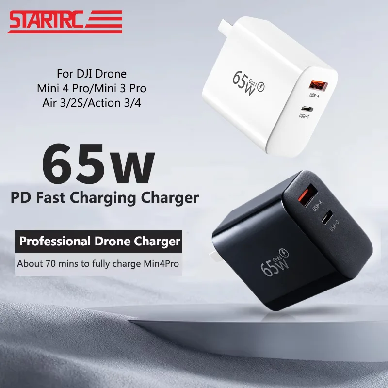 Battery Charger 65W Portable USB C Fast Charger For DJI Drones