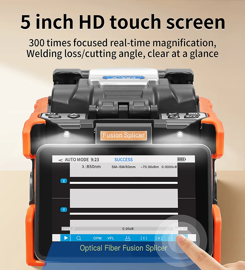 A-80S/A-88S Optical Fiber Fusion Splicer 6 Motor Touch Screen Multilingual Fiber