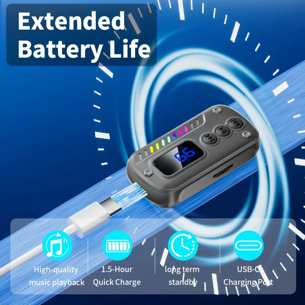 Wireless Audio Adapter Bluetooth 5.3 Transmitter Receiver For Car Music Headphone Speaker 3.5mm Jack AUX Wireless Audio Adapter