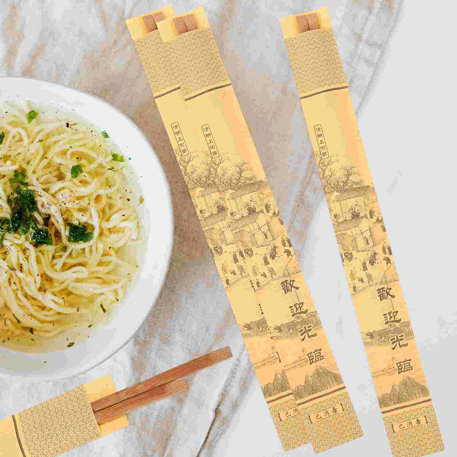 

Household Chopsticks Bags Disposable Holders Restaurant Chopsticks Pockets Paper Bags Restaurant Paper Hot Pot Sets