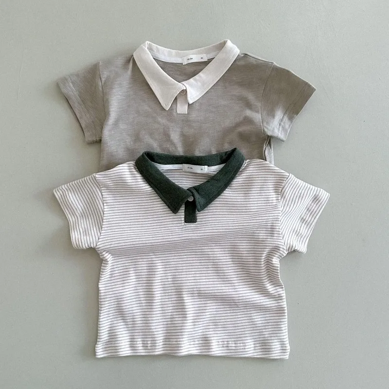 

Baby Polo T-shirt Leisure Fashion Children Clothes Tops Simple Trend Short Cotton Sleeve Infant Outfit A332